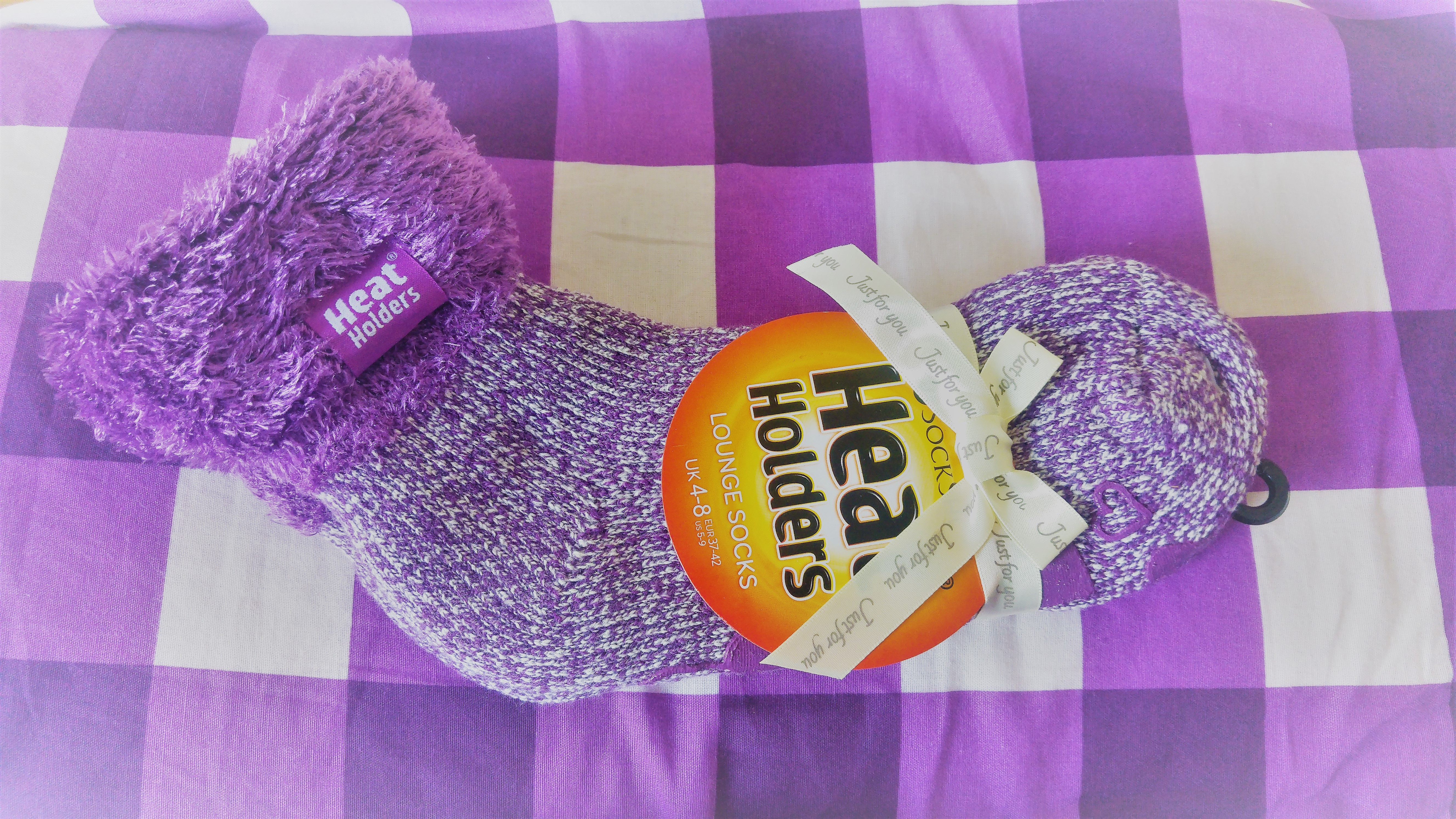 Ladies Purple Heat Holder Lounge Socks